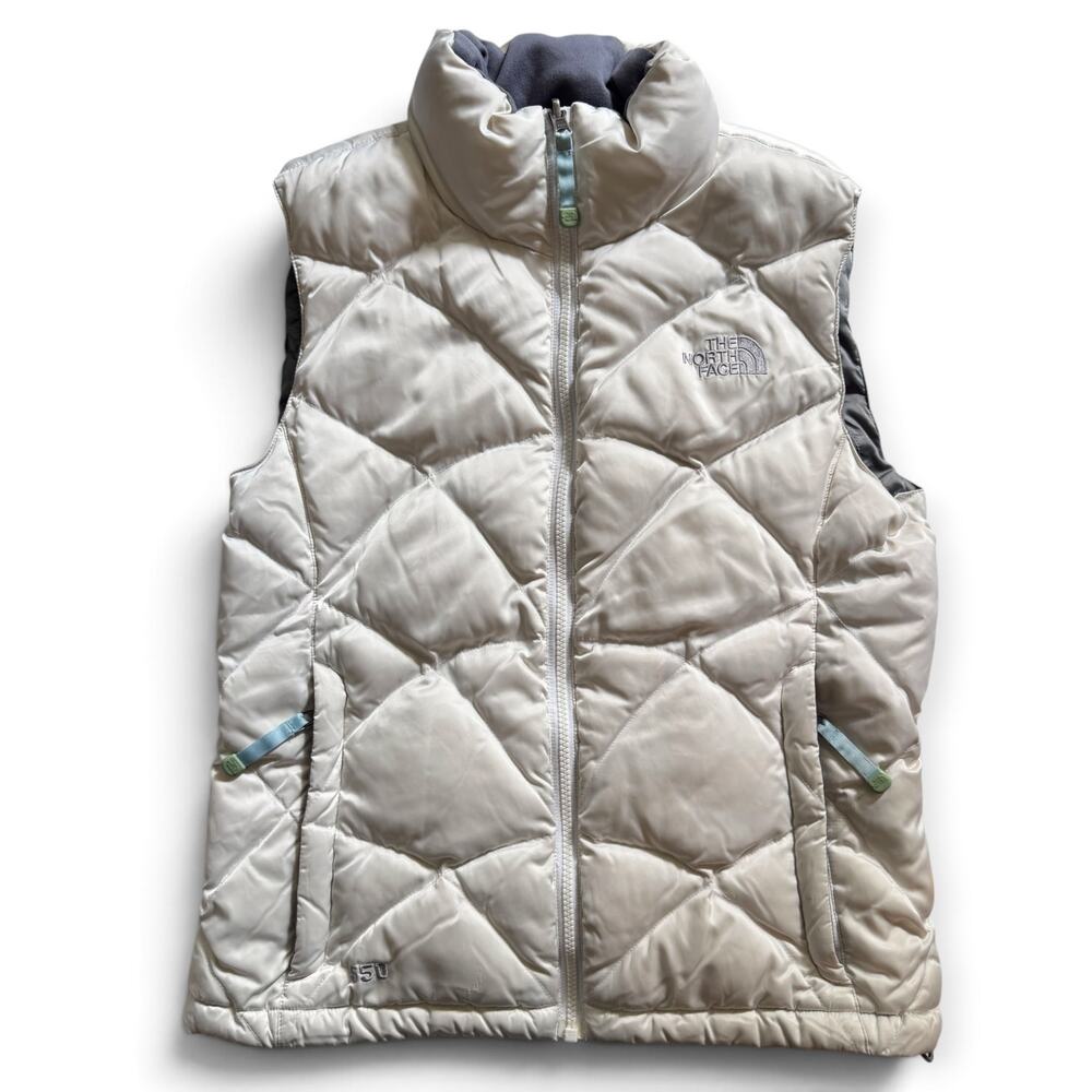 North Face 550 Down Vest (off-white & gray)
